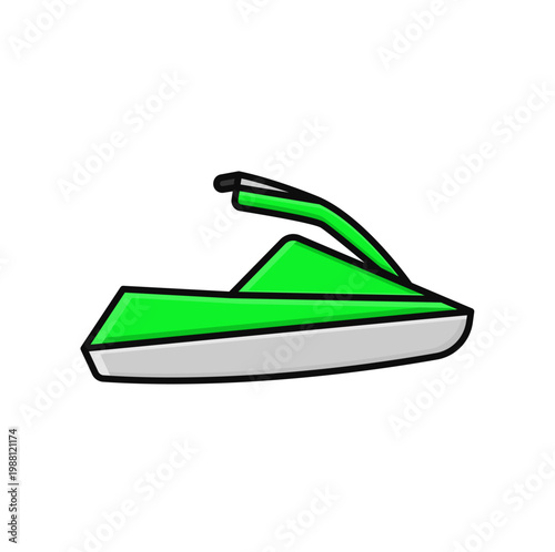 jet ski simple outline flat icon illustration