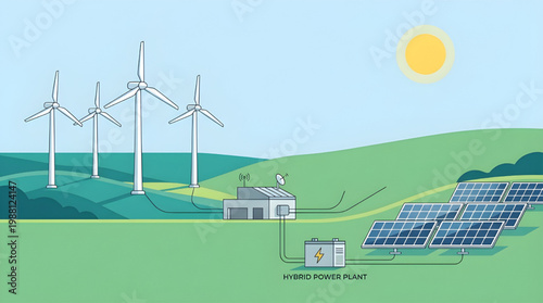 Sustainable Hybrid Power Plant Utilizing Wind and Solar Energy for Clean Electricity Generation