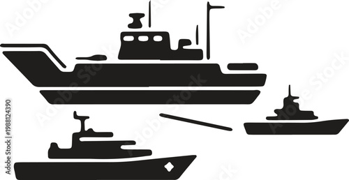 Ships at sea vector illustration naval fleet transportation icon.