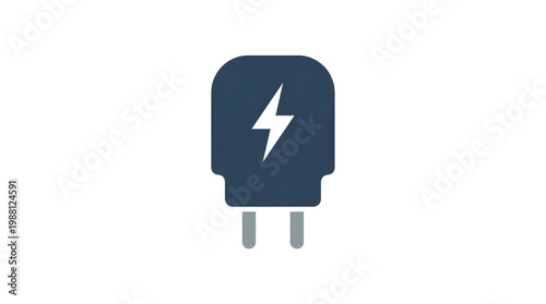 Modern electric wall charger icon symbolizing fast power delivery and device charging capability