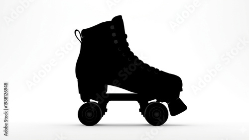 Vintage Quad Roller Skate Silhouette Side View