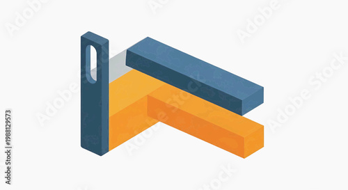 Blocks are stacked in a corner with one leaning against the wall