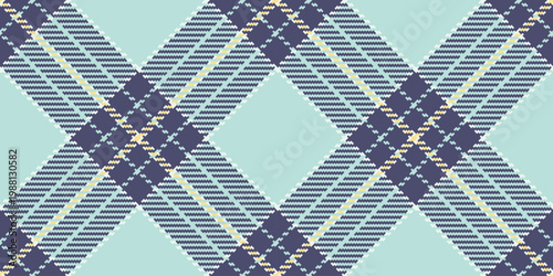 Fibre seamless check texture, mesh plaid vector pattern. Invitation tartan textile background fabric in light and blue colors.