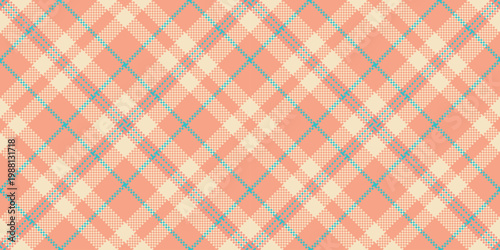 Motif texture tartan vector, hotel plaid check fabric. Xmas textile pattern background seamless in red and light colors.