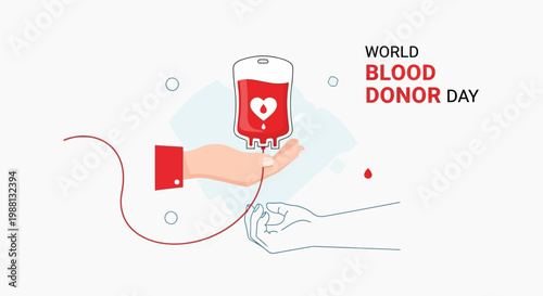 Blood Donation Scene Featuring Donor and Blood Bag.