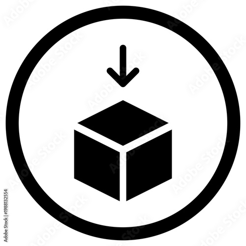 box package dropoff line icon. return vector illustration
