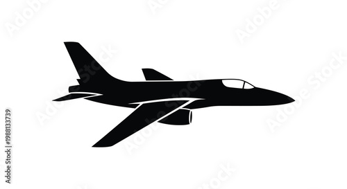 A sleek black jet aircraft in flight a striking visual silhouette