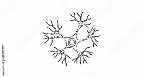 Stylized radial pattern resembling a neural network or microscopic cell structure