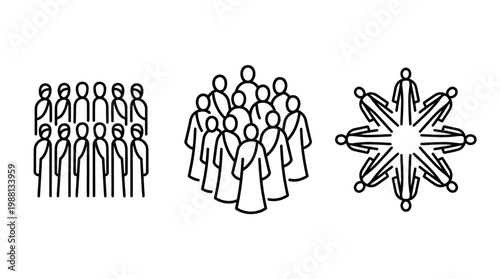 Minimalist Group of People Icons