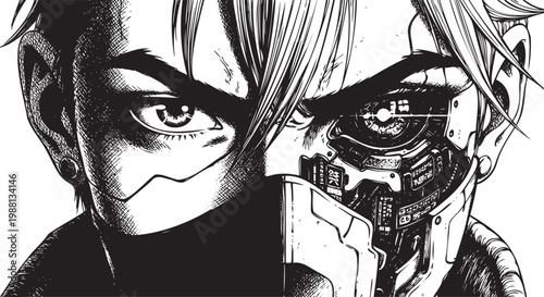 Cyborg Manga Portrait