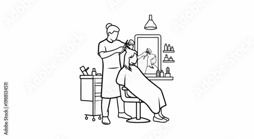 Stylist cutting customer's hair at salon