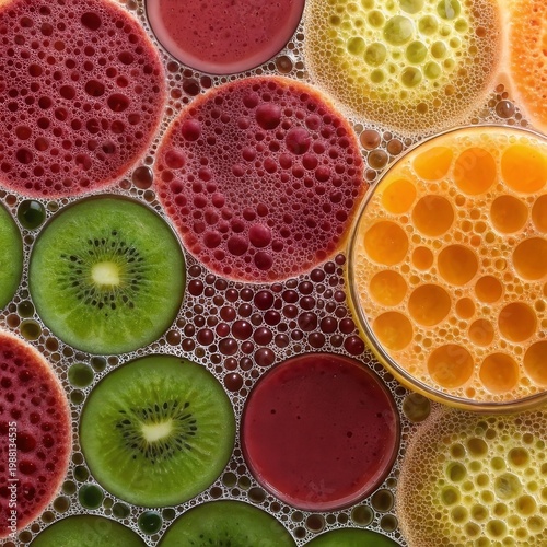 Liquid Texture Juice Patterns Abstract Background Beverage Art Colorful Fluid Design Photo