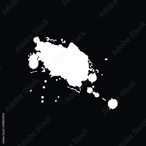 White ink splash brush drop on black background