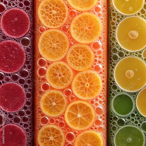 Natural Juice Texture Liquid Patterns Abstract Background Beverage Art Fluid Design Photo