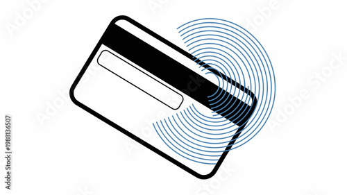 Geometric payment card emitting NFC waves - for contactless technology design