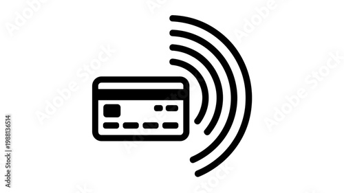 Credit card with wireless signal arc halo - for digital payment branding