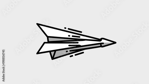 Bold paper plane metamorphosis to jet icon - for ambition concept graphic