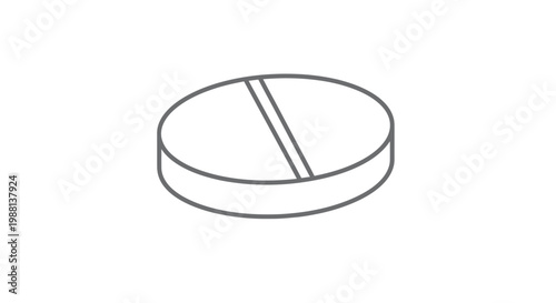 Simple outline icon of a medical pill or tablet.