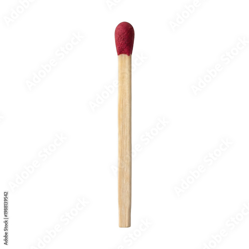 Isolated red matchstick on transparent background a single flammable object
