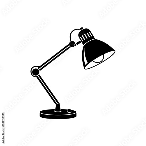 Black Desk Lamp With Adjustable Arm.