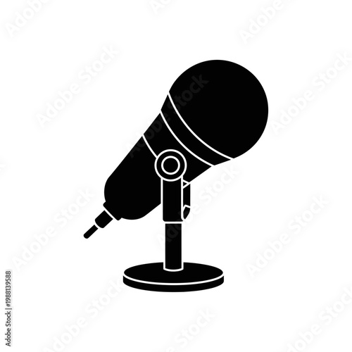 Black Microphone on a Stand.