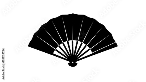 Black Handheld Fan Accessory Object.