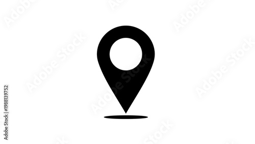 Bild auf Leinwand Black Location Pin Icon Symbol.