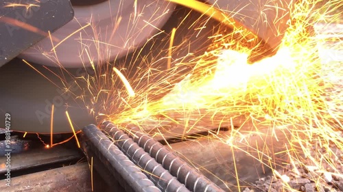 Machine steel cutting tool, blurred background