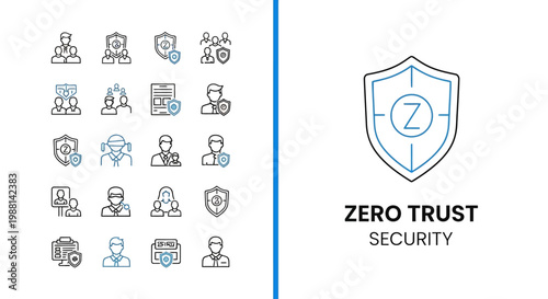 Zero Trust Security Icons Collection for Digital Protection