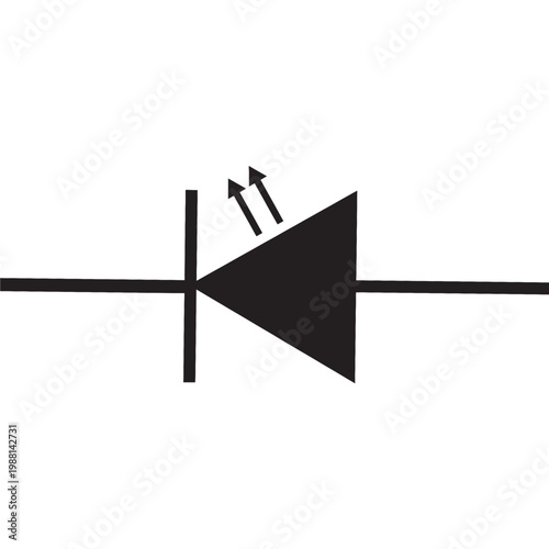 Foto Light emitting diode reverse biased solid icon vector illustration