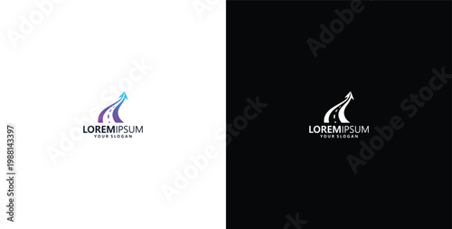 travel agency logo design and abstract business up arrow