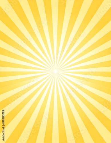 Radiating yellow sunburst background