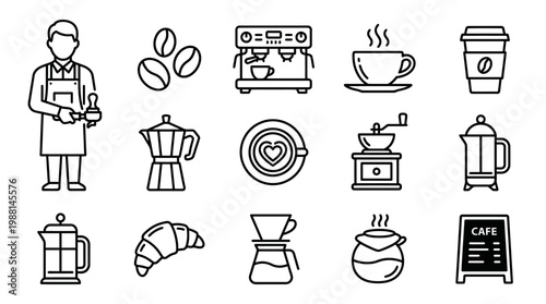 Barista coffee shop worker serving.