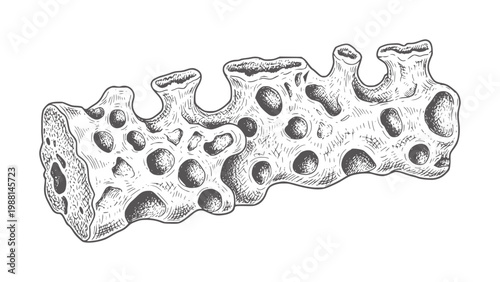 Of porous organic with irregular holes texture