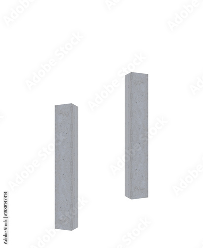 Konstfotografi Bright concrete beams - low size, vertical