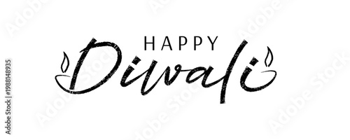 Happy Diwali. Trendy brush stroke quote text. Marker drawn calligraphy. Modern holidays phrase great for greeting card and invitation, flyers, posters, banners