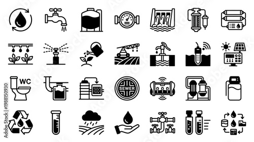Water Droplet Icons and Symbols.