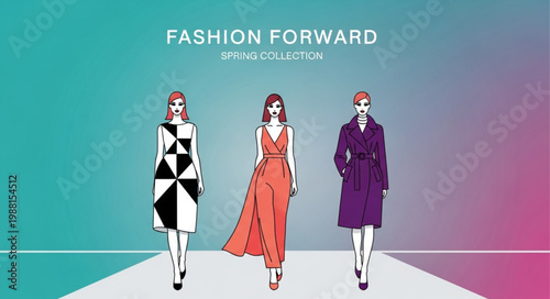 Fashion Forward Collection Models on Runway.