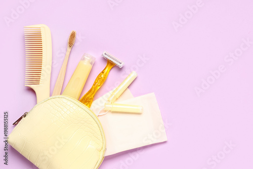 Cosmetic bag with different...