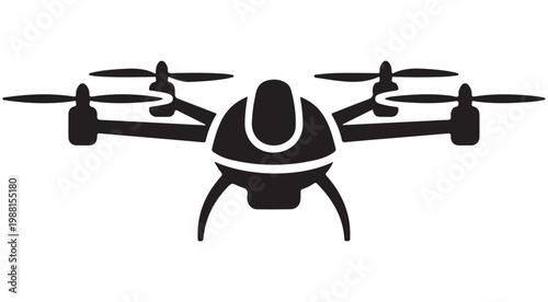 Minimalist drone silhouette icon vector illustration for modern technology and delivery logistics concepts
