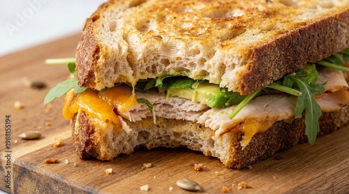 Delicious Turkey and Cheese Sandwich on Toasted Bread