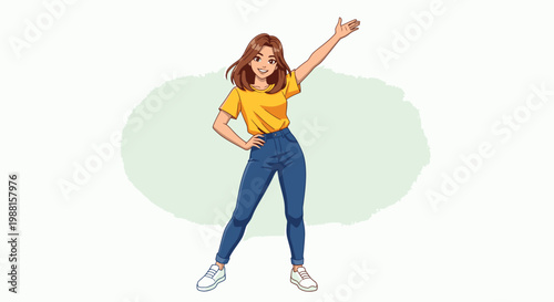 Young Woman Dancing Freely with Joy.