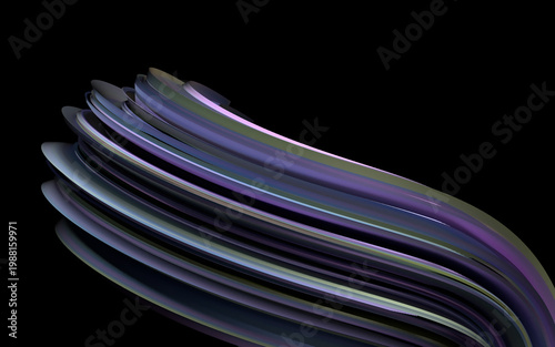 Elegant Iridescent Ribbon Abstract 3D Digital Render