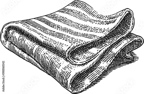 Folded blanket with textured fabric pattern cozy warm textile for home comfort and relaxation design