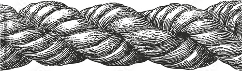 Thick twisted rope close up detailed texture of heavy natural fiber cord nautical and maritime equipment illustration