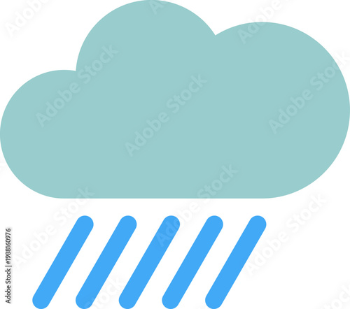 Rainy cloud icon depicting stormy weather isolated on white background