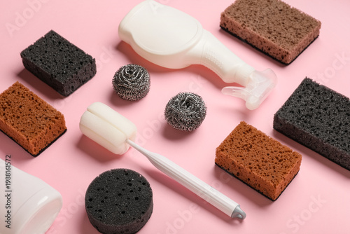 Set of cleaning supplies wi...