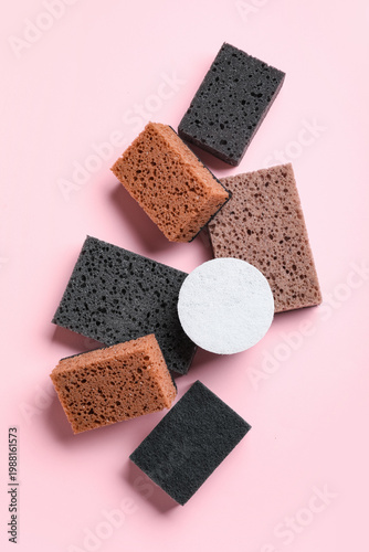 Different cleaning sponges ...