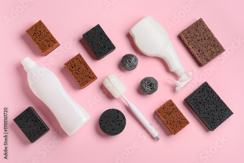 Set of cleaning supplies wi...