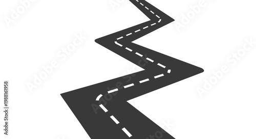 a black road with white dashed lines.